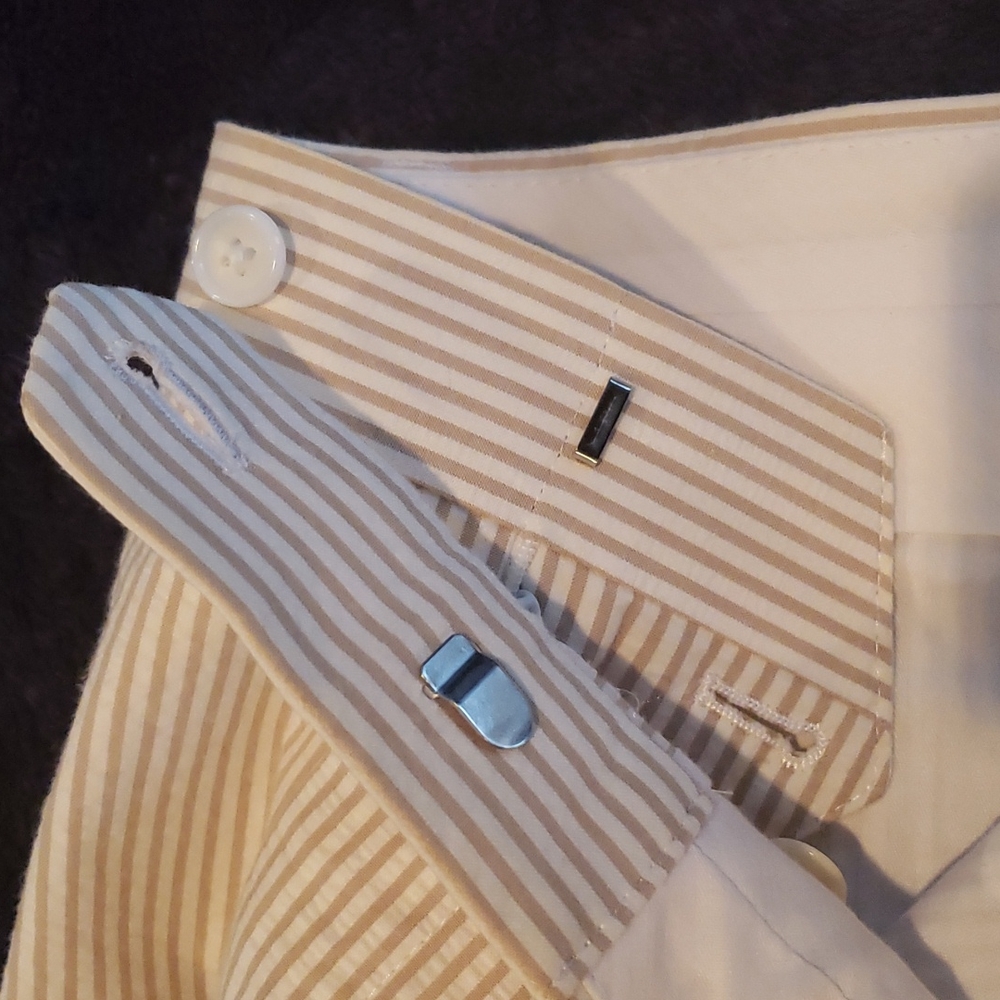 Haspel Mens Seersucker pants, tan\cream - Picture 7 of 9